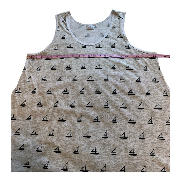 LuLaRoe Tank Top | Nautical Print | Size 3X - Picture 6 of 7